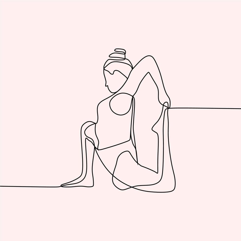 continuous line drawing on sports people vector