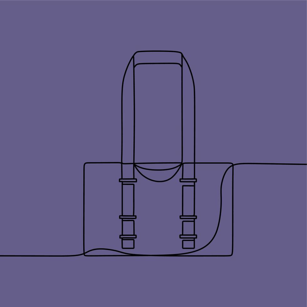 continuous line drawing on bag vector