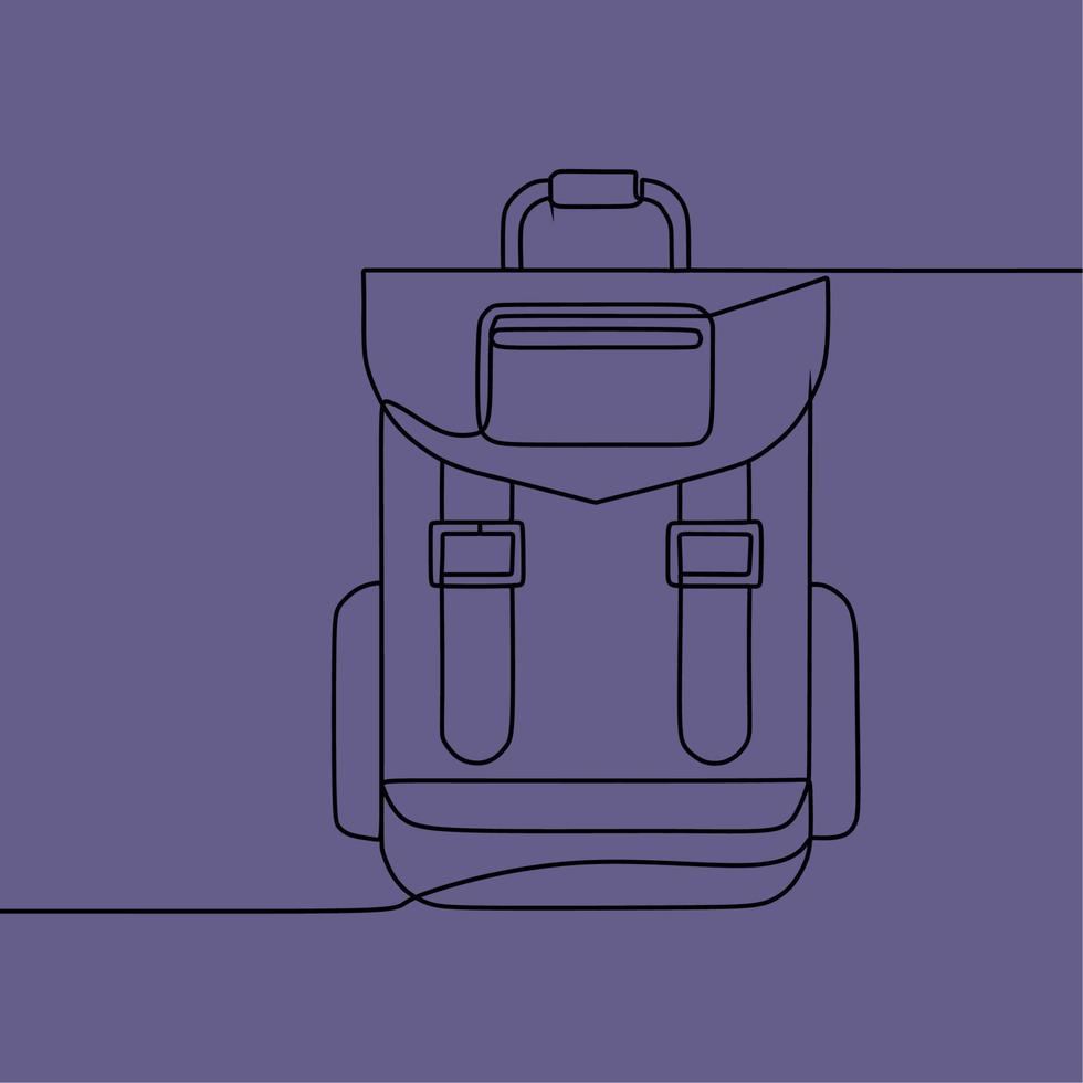 continuous line drawing on bag vector