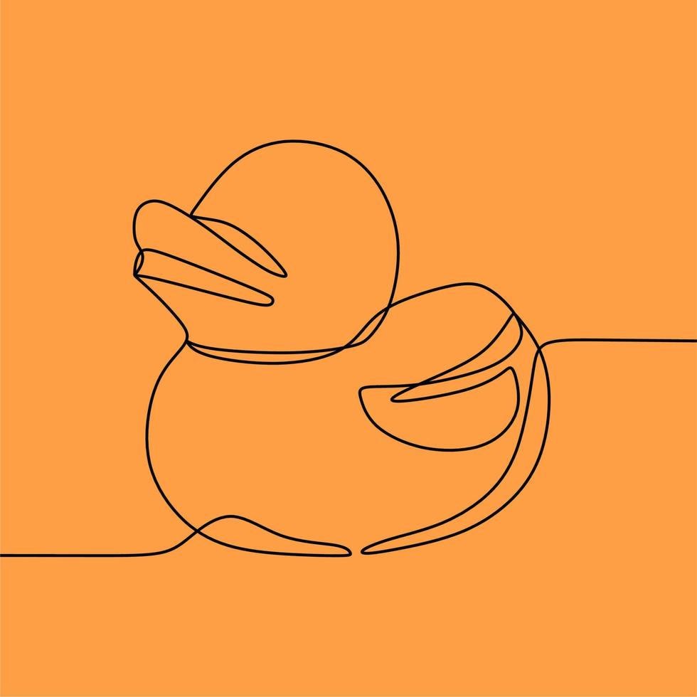 continuous line drawing on duck vector