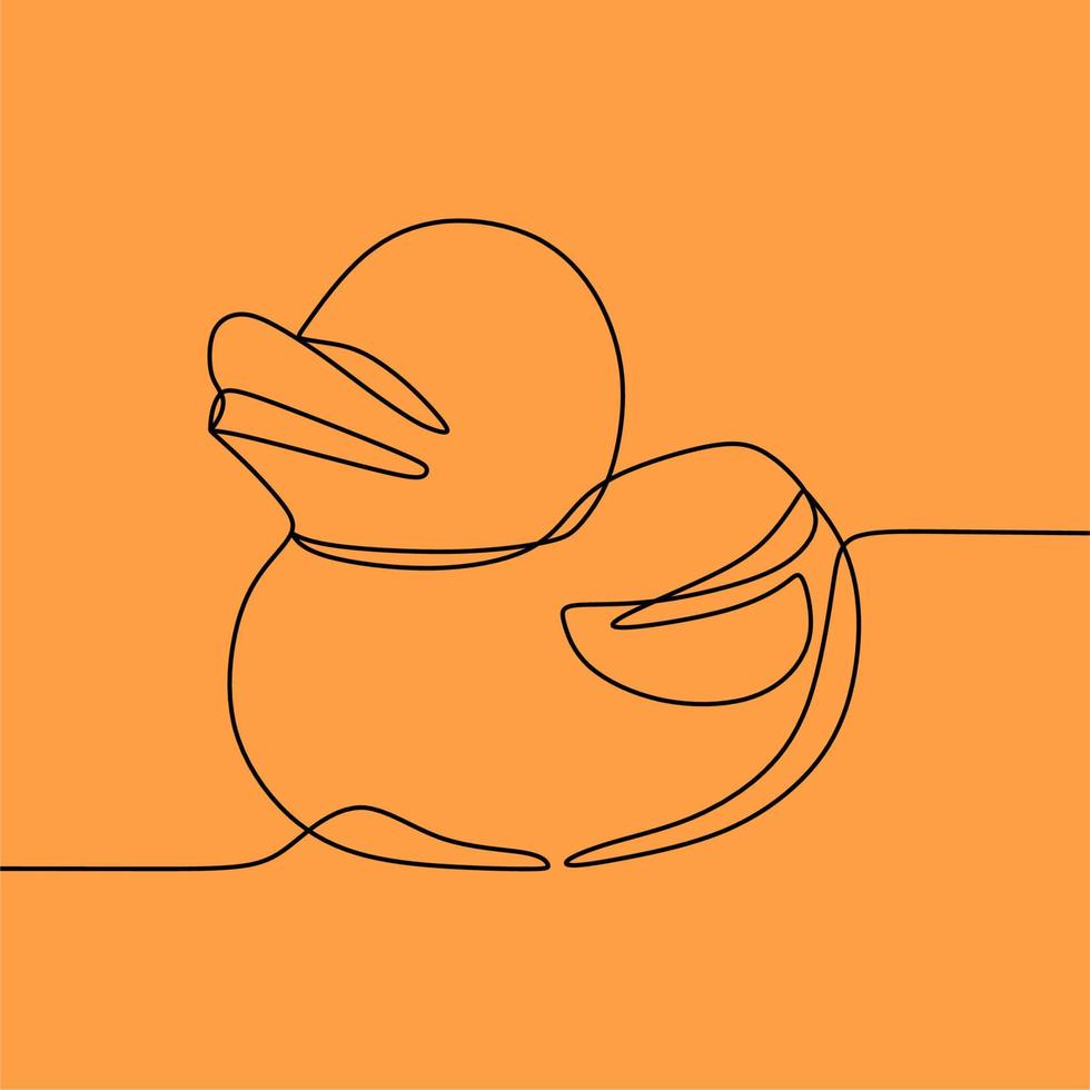 dibujo de línea continua en pato vector