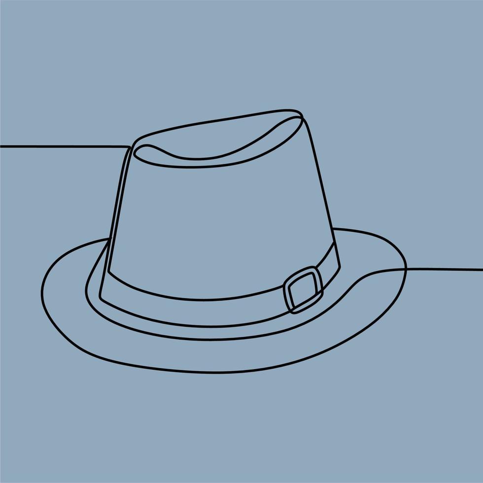 continuous line drawing on hat vector