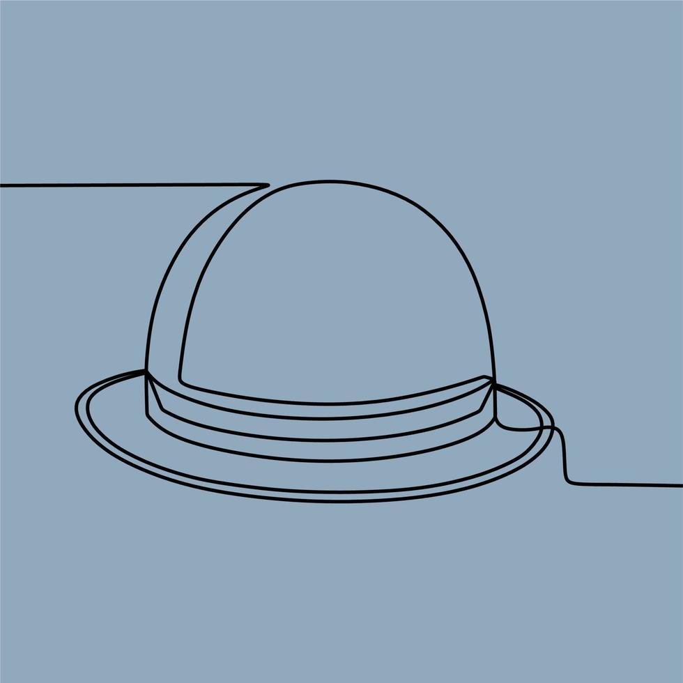 dibujo de línea continua en el sombrero vector