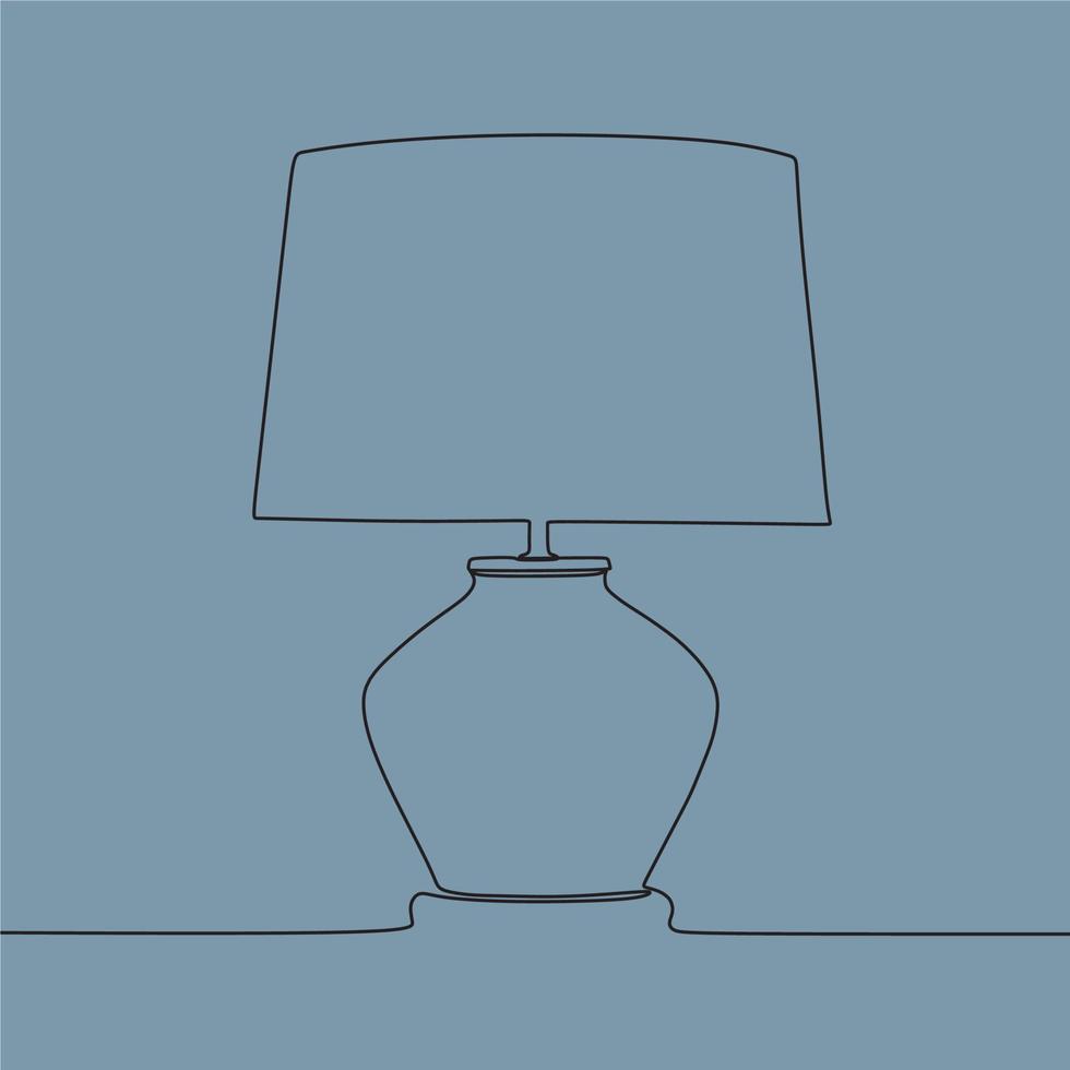continuous line drawing on lamp vector