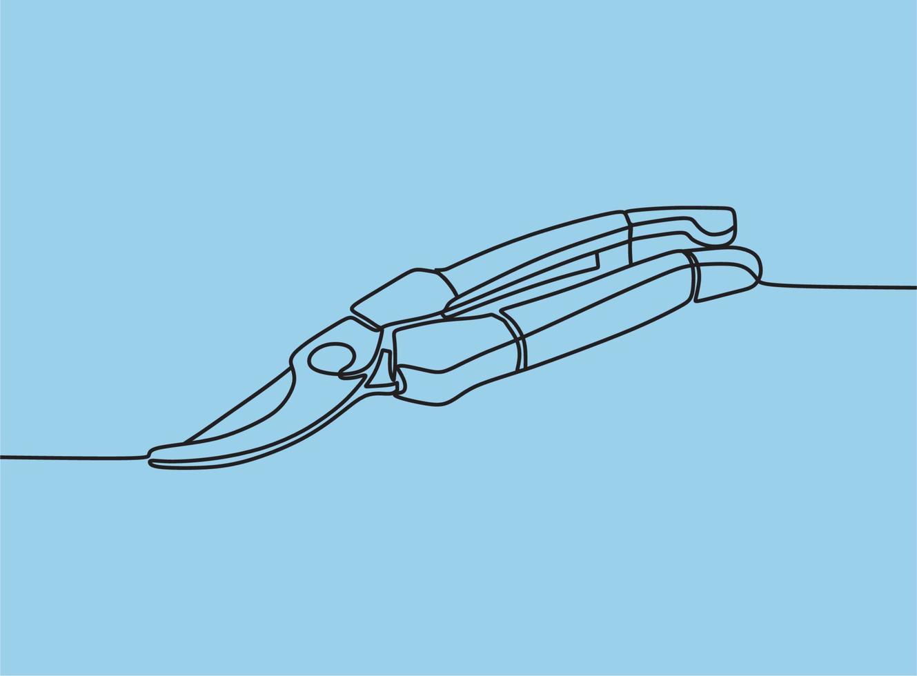 continuous line drawing on pliers vector