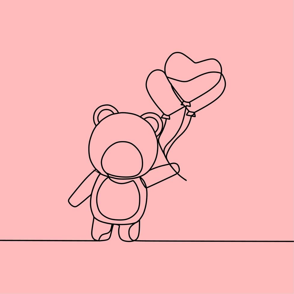 continuous line drawing on love vector