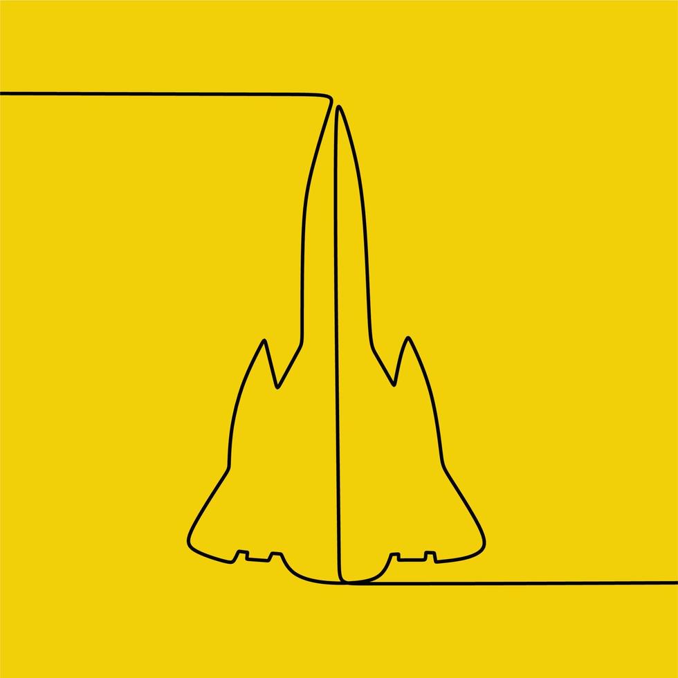 continuous line drawing on plane vector