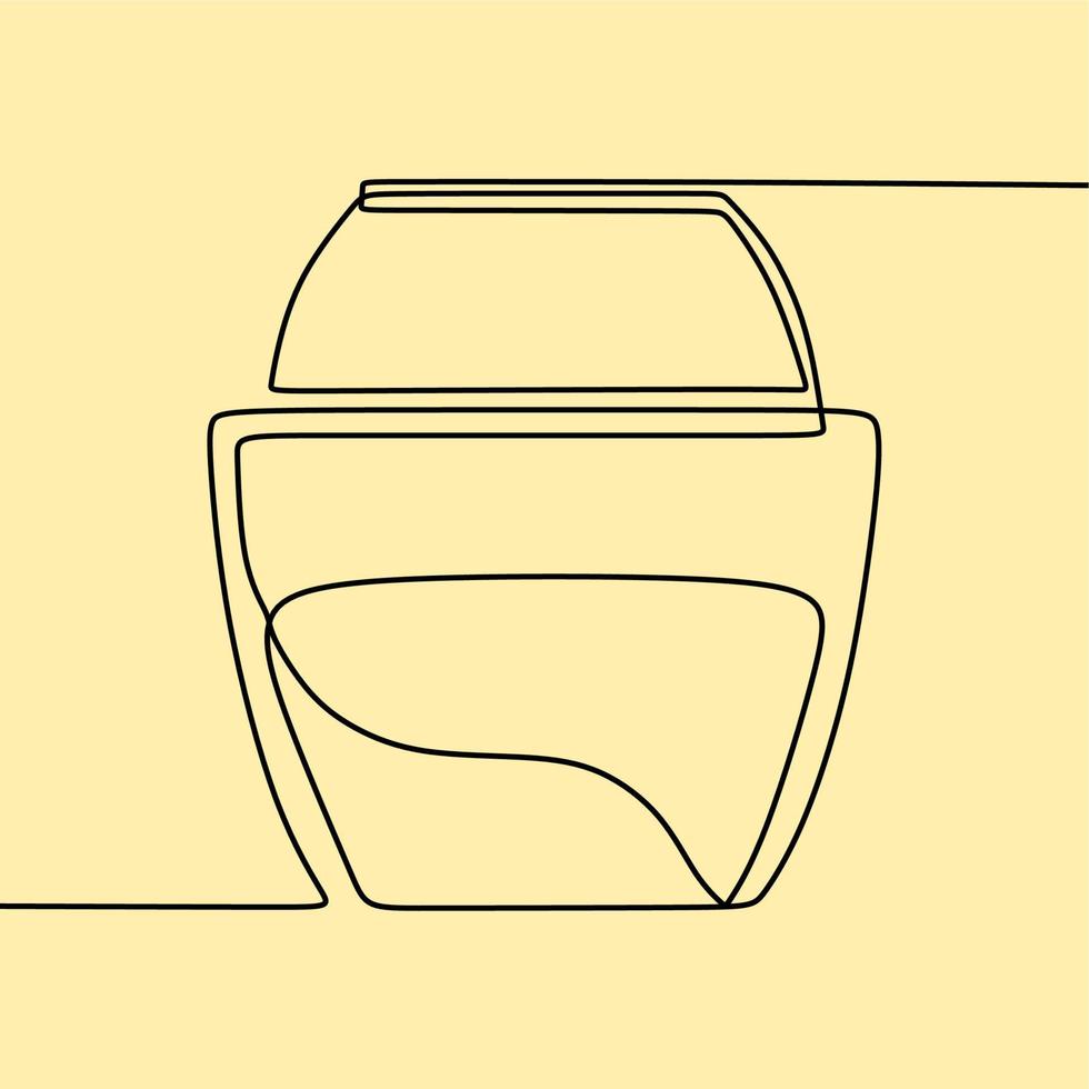 continuous line drawing on skincare vector