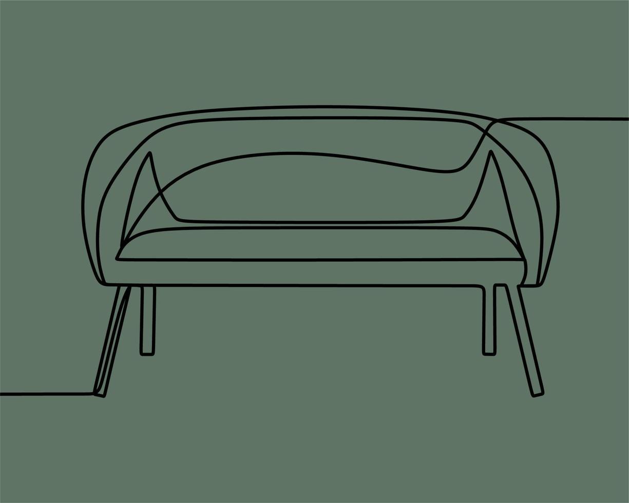 continuous line drawing on sofa vector