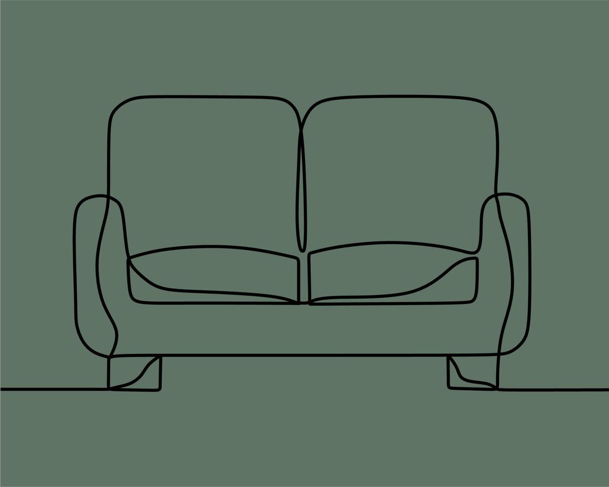 continuous line drawing on sofa vector