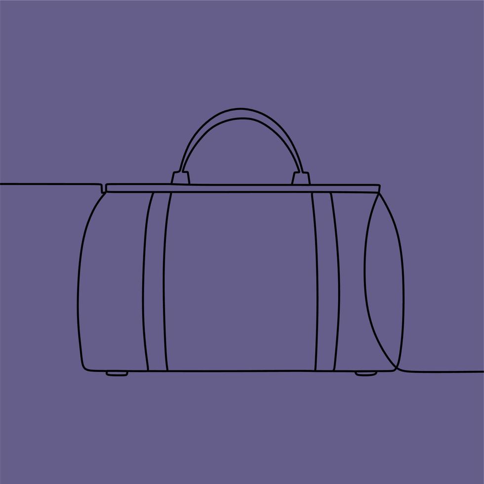 continuous line drawing on bag vector