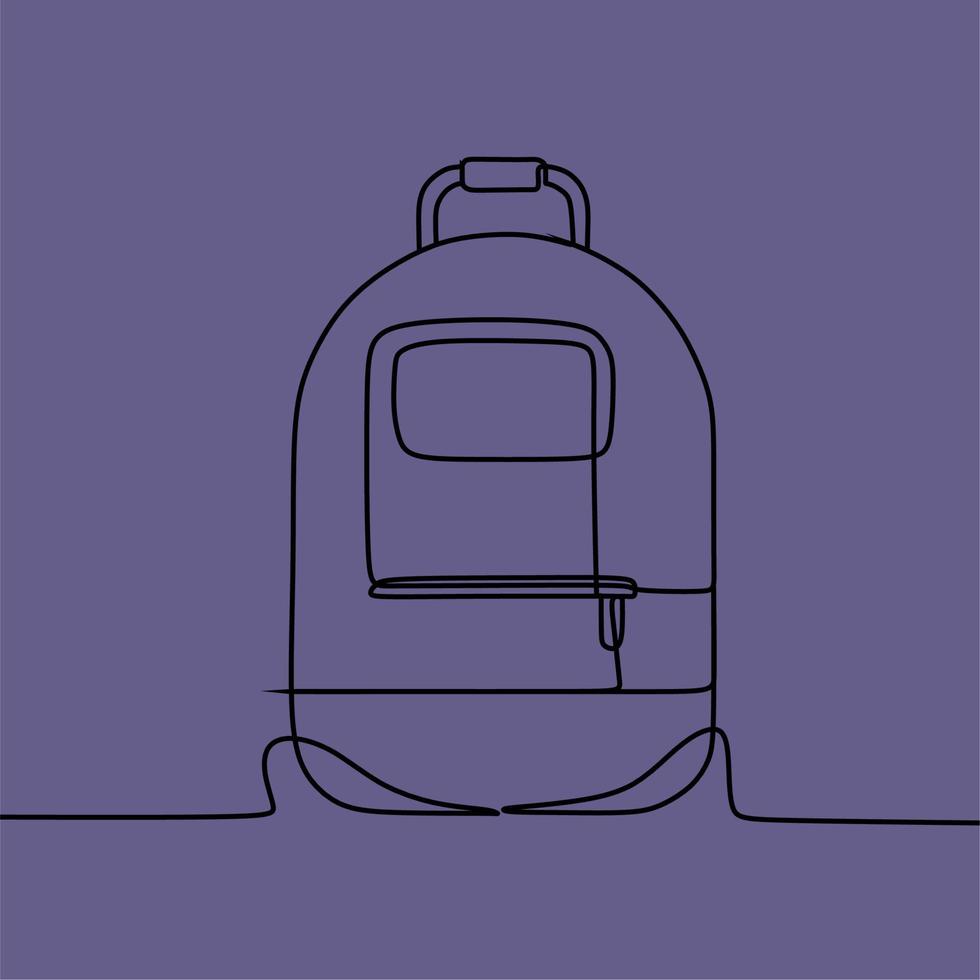 continuous line drawing on bag vector