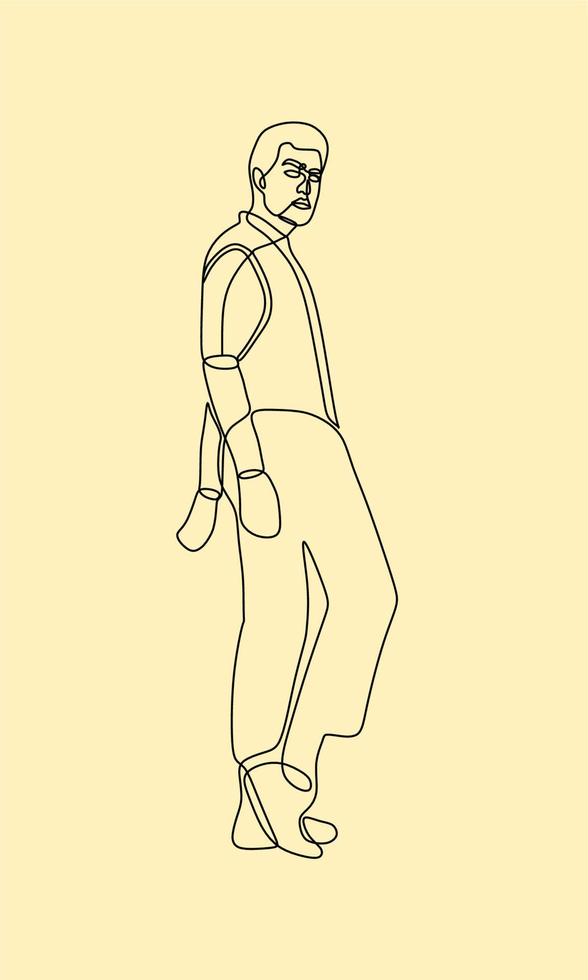 continuous line drawing on people vector