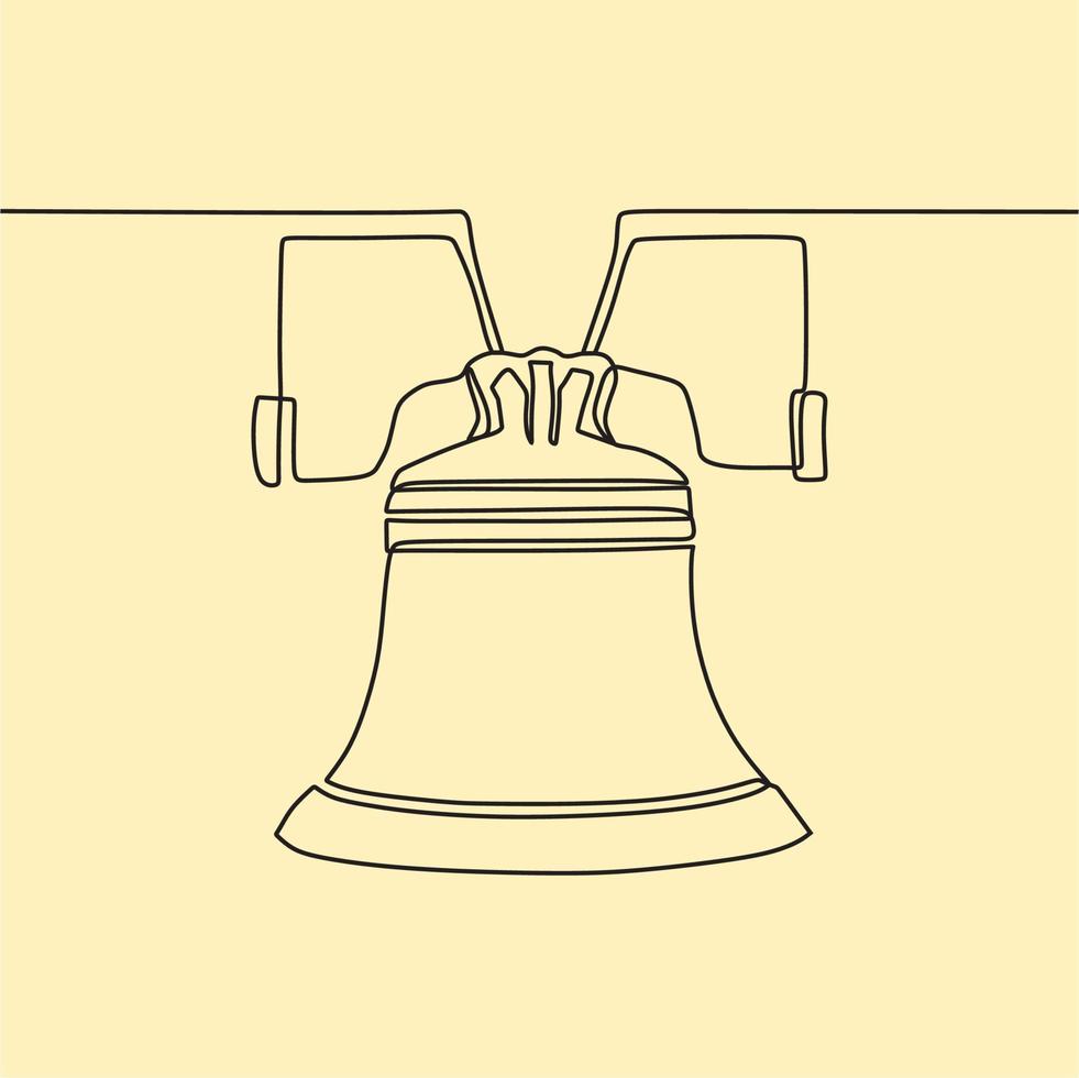 continuous line drawing on bell vector