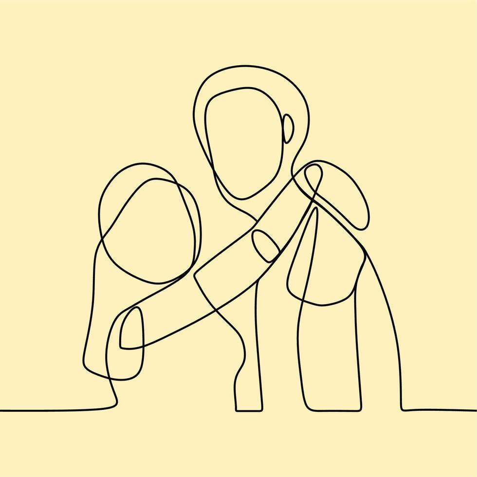 continuous line drawing couple vector