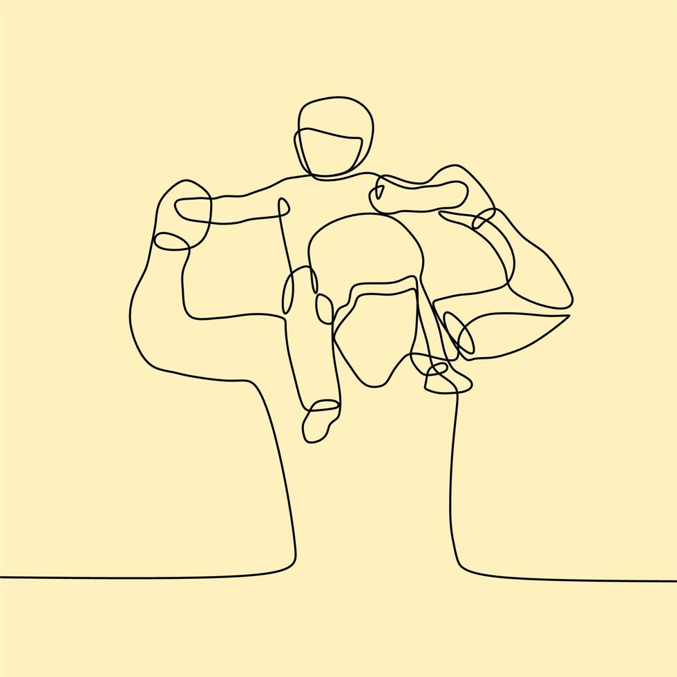 continuous line drawing family vector