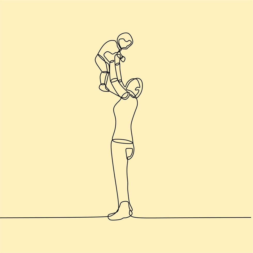 continuous line drawing family vector