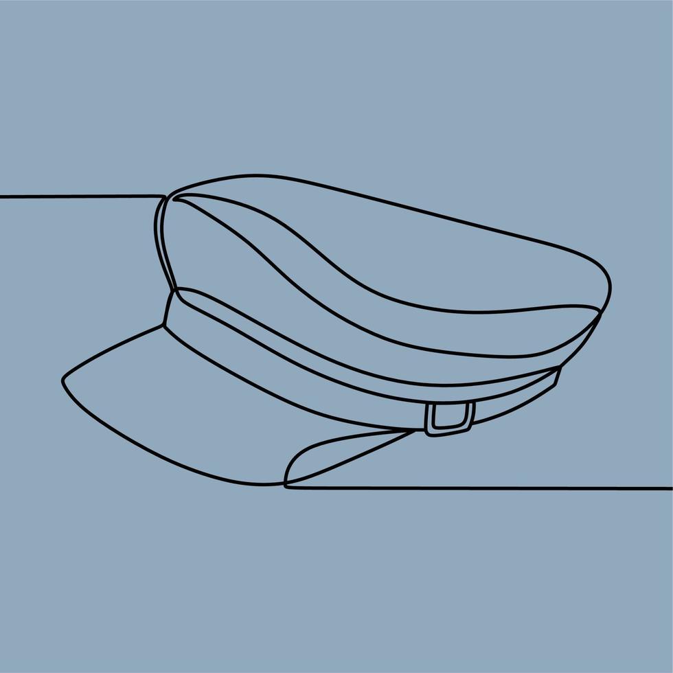 continuous line drawing on hat vector