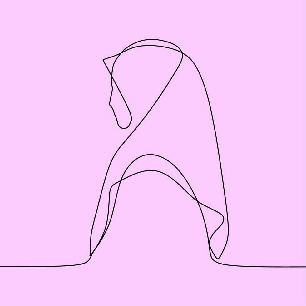 continuous line drawing on veil vector