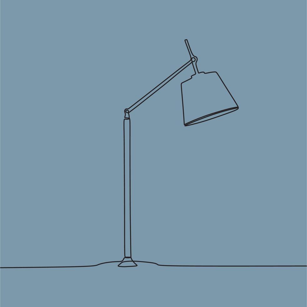 continuous line drawing on lamp vector