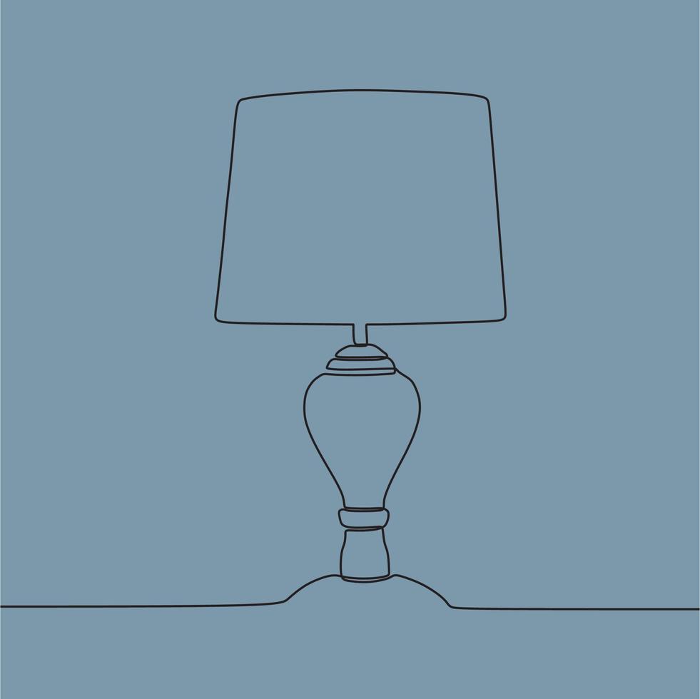 continuous line drawing on lamp vector