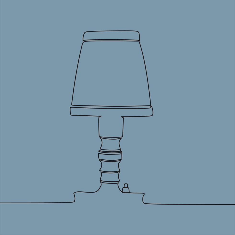 continuous line drawing on lamp vector