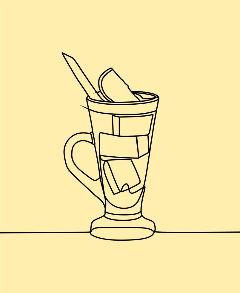 continuous line drawing on juice vector