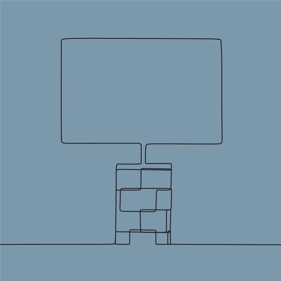 continuous line drawing on lamp vector