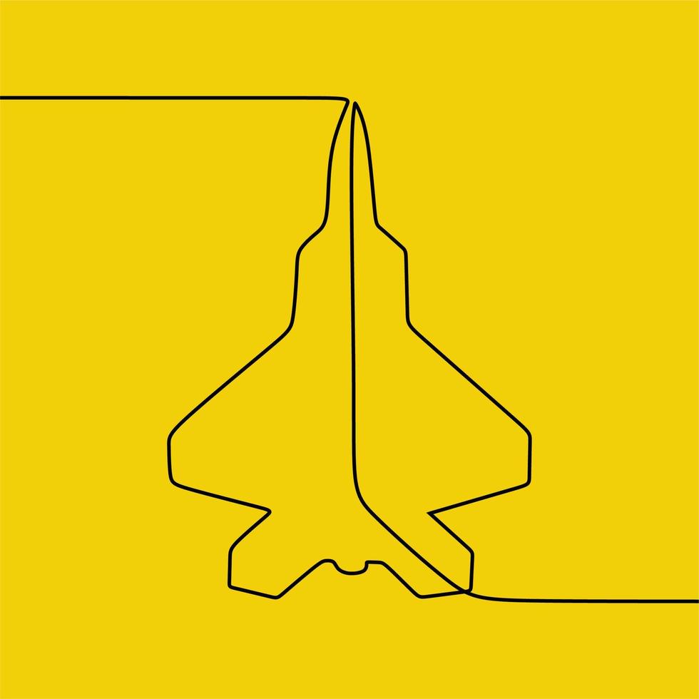 continuous line drawing on plane vector