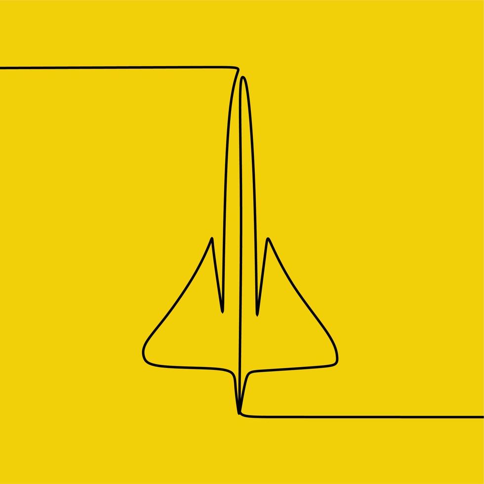 continuous line drawing on plane vector