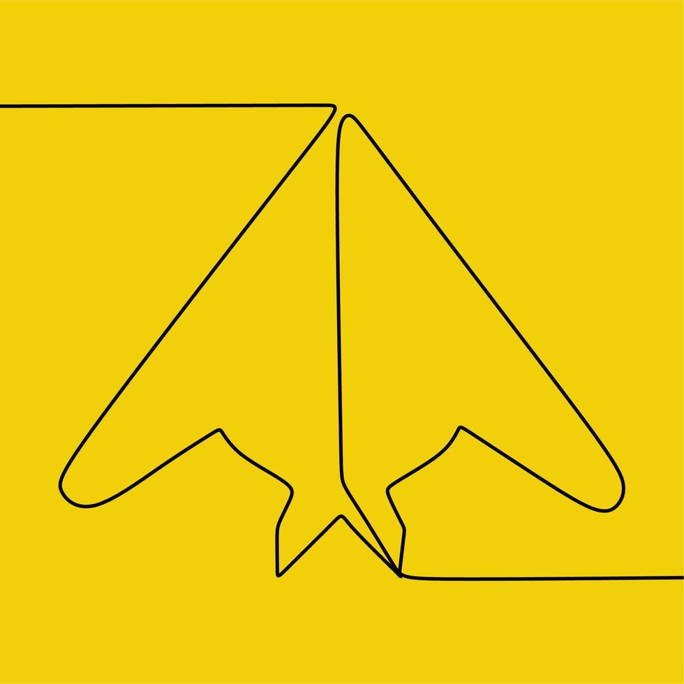 continuous line drawing on plane vector