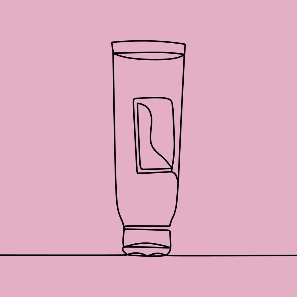 continuous line drawing on skincare vector