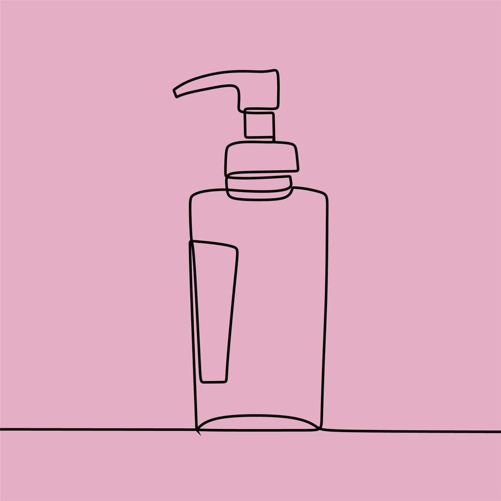 continuous line drawing on skincare vector