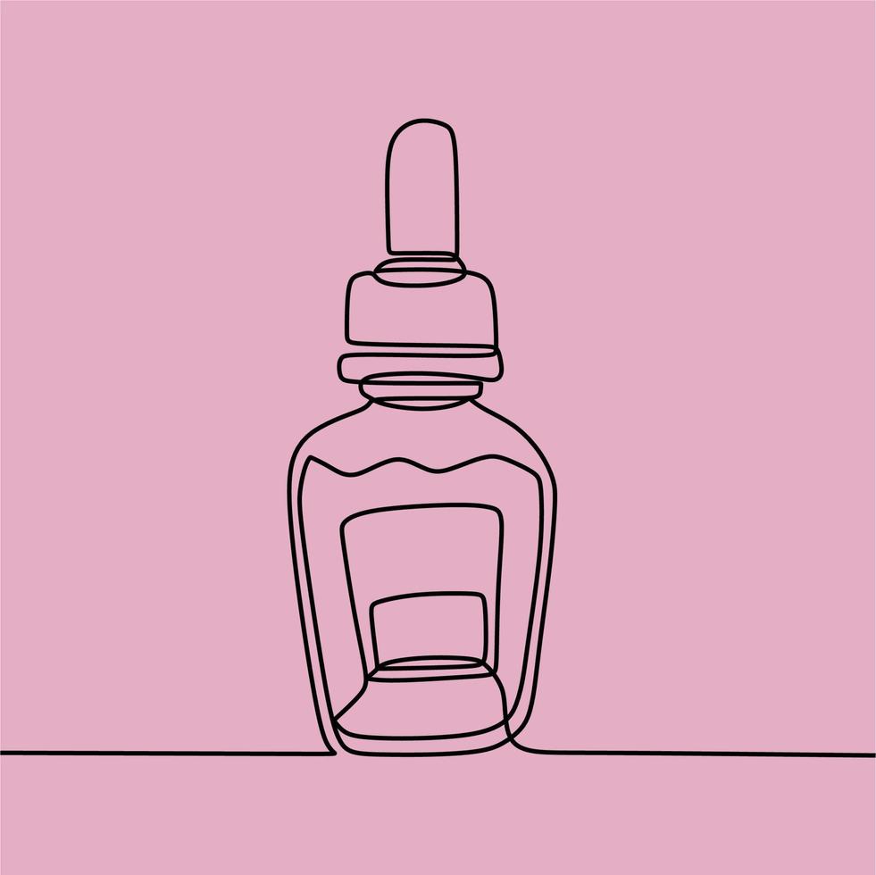 continuous line drawing on skincare vector