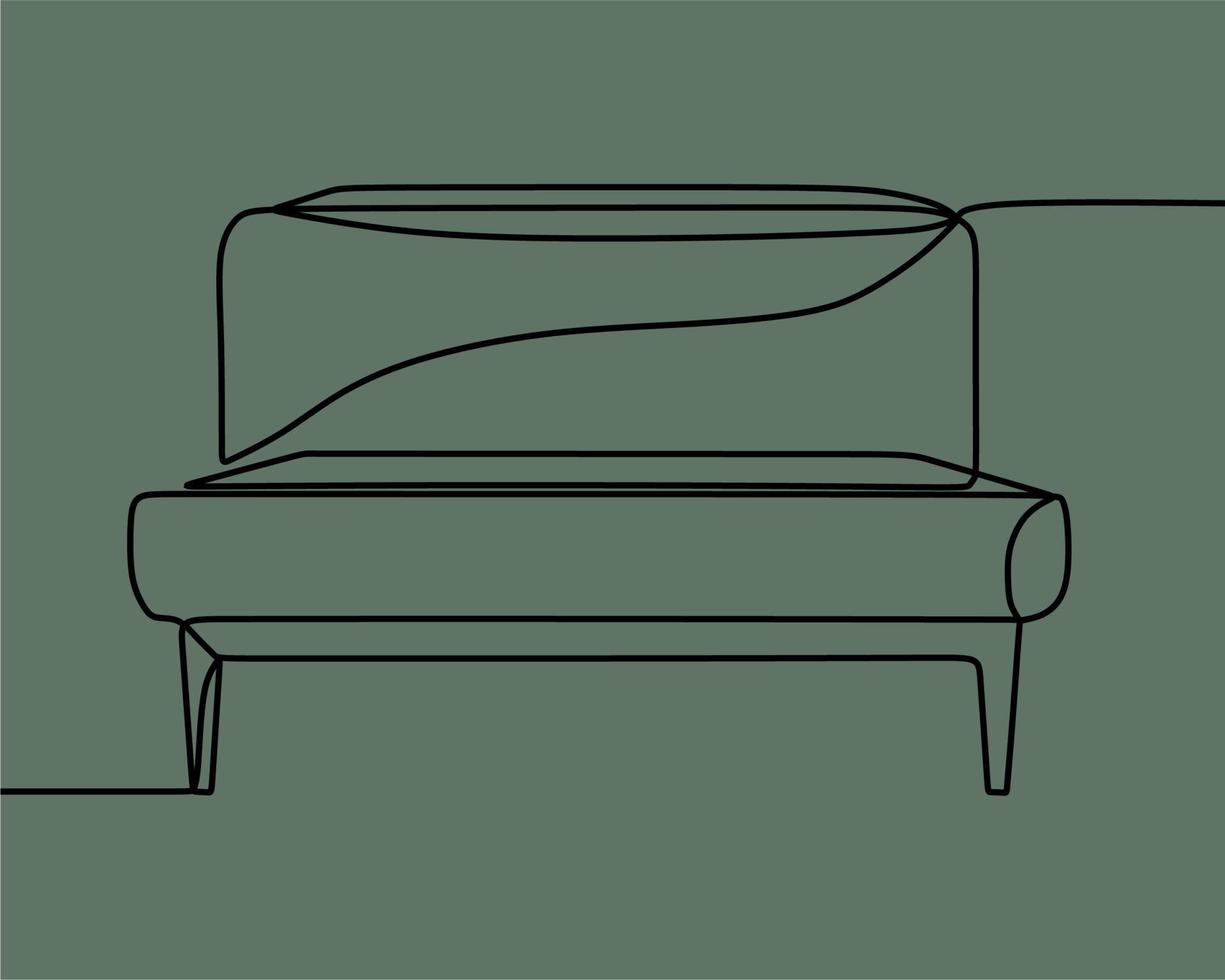 continuous line drawing on sofa vector
