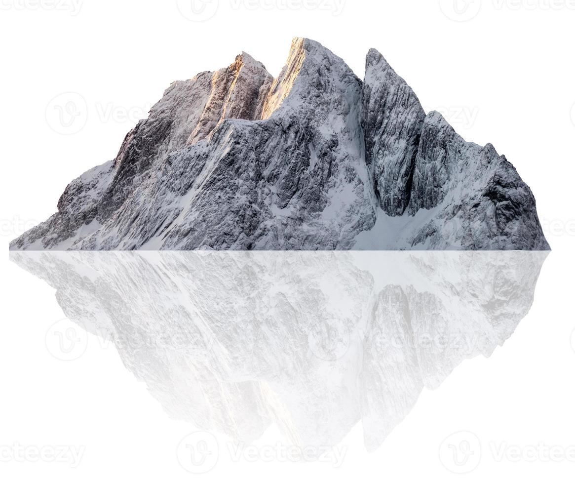Snowy Segla peak mountain illustration in winter photo