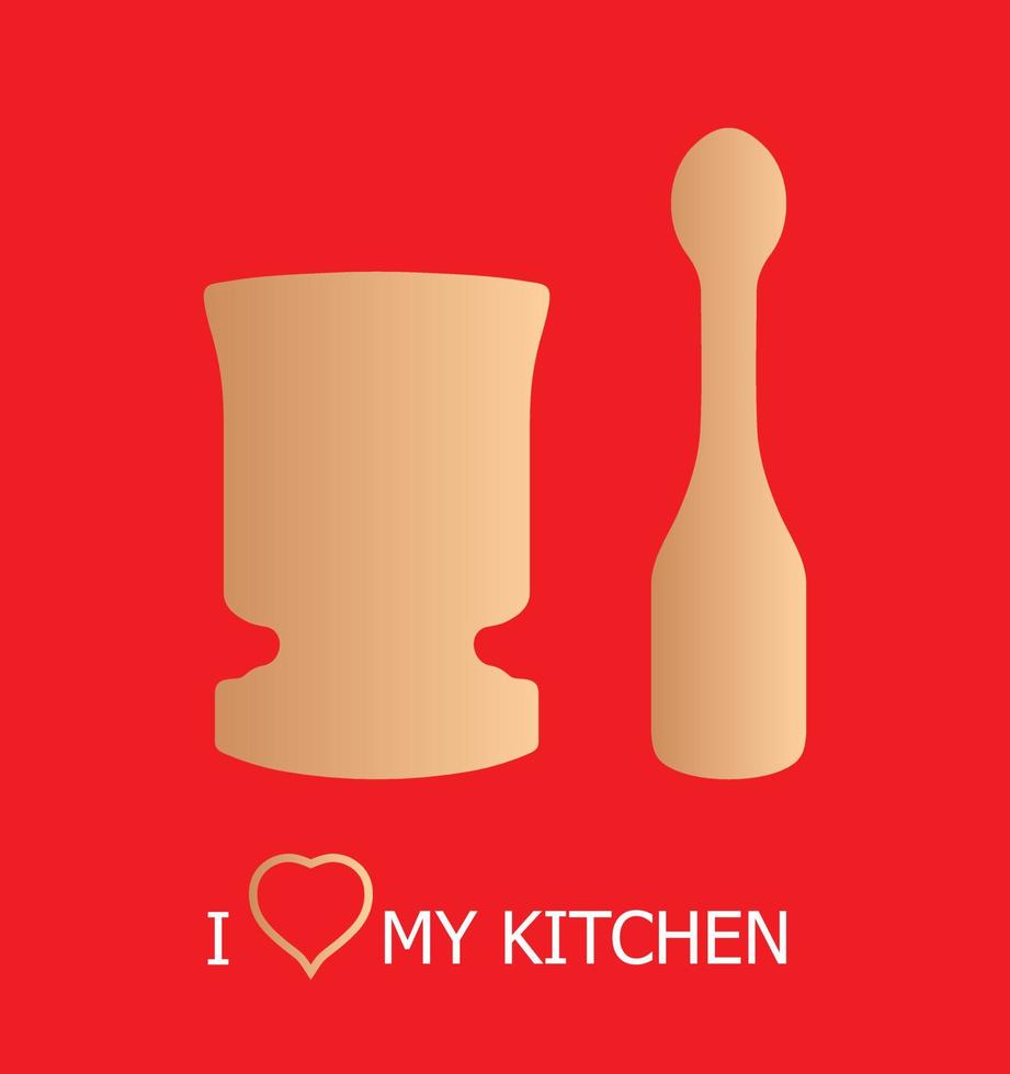 I love my kitchen vector