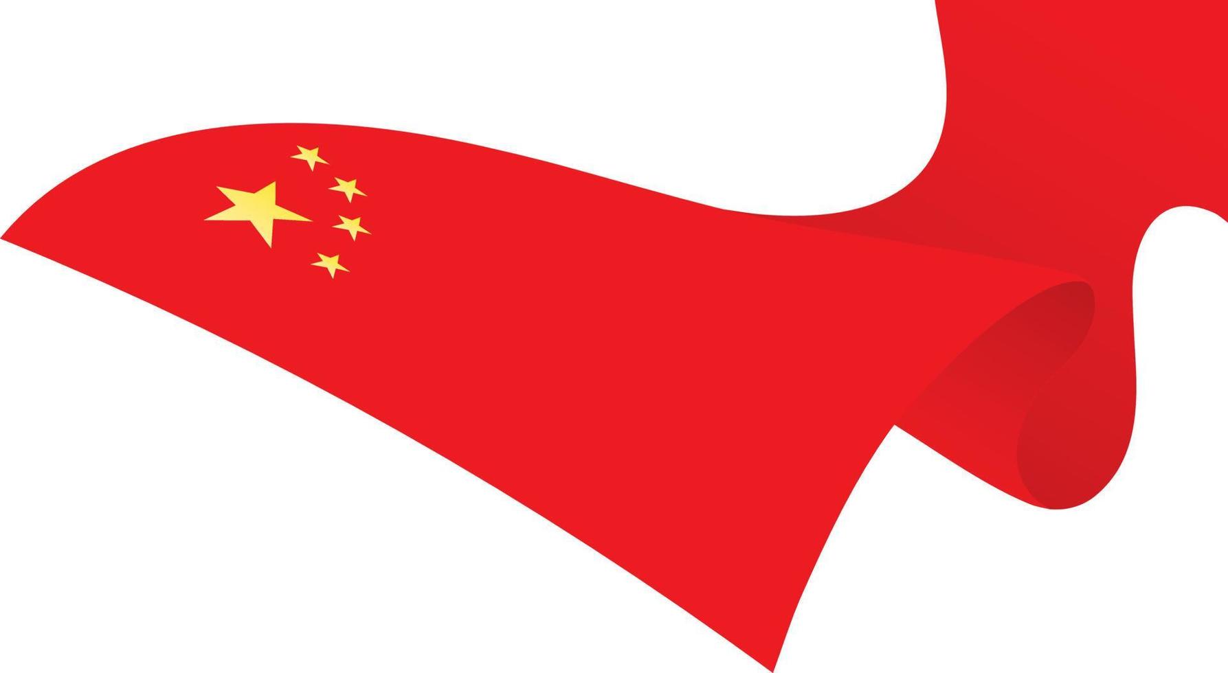bandera china sobre fondo blanco vector