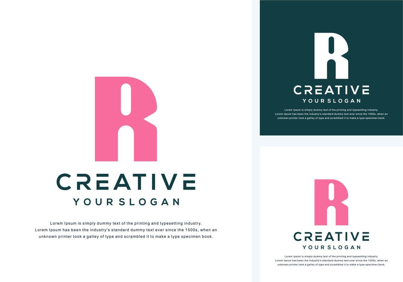 abstract letter r logo design vector