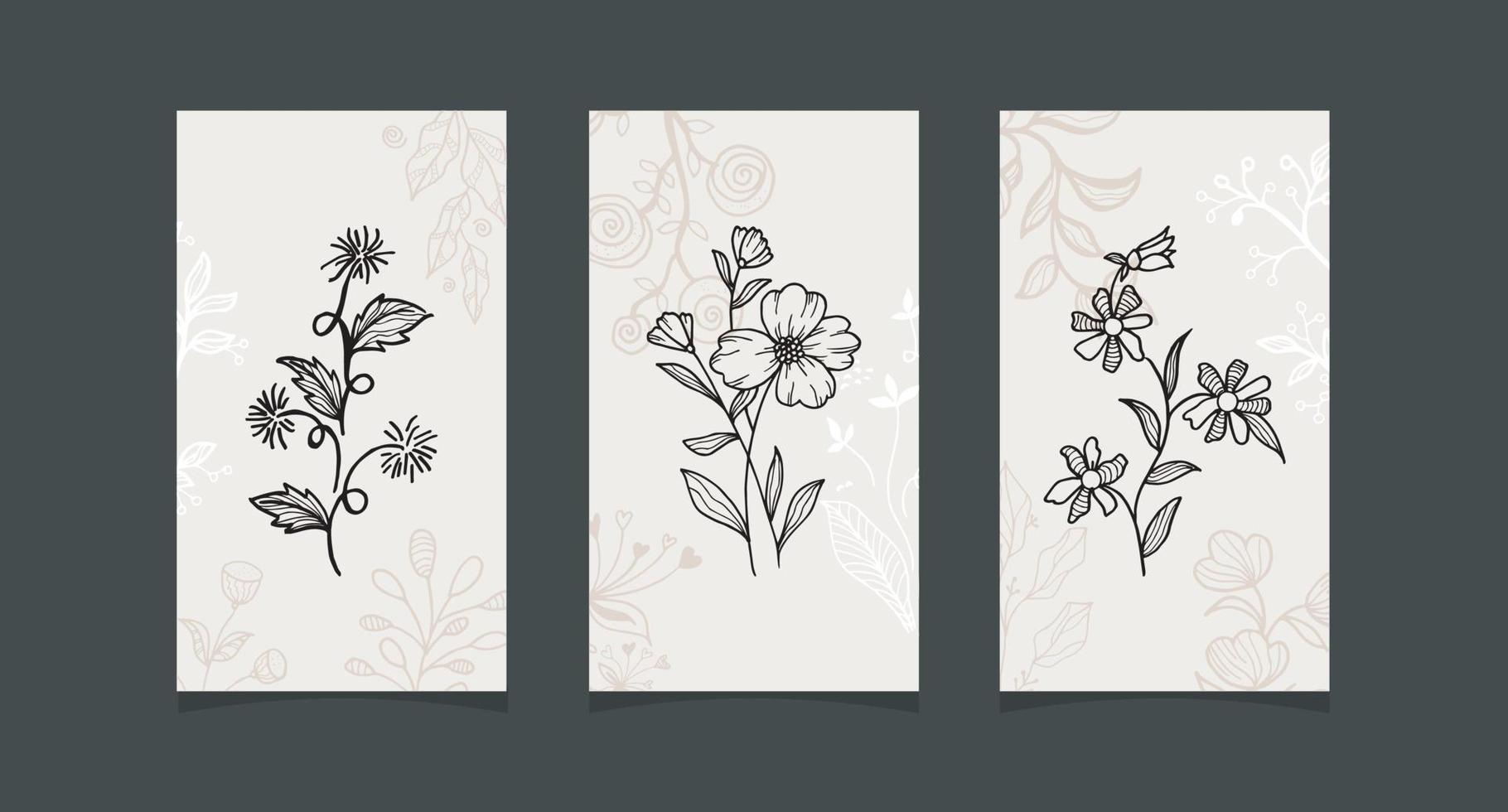 Modern floral boho abstract trendy background design. New design style vector