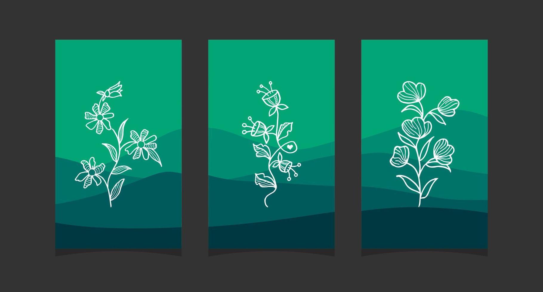 Boho art with Abstract mountain background vector