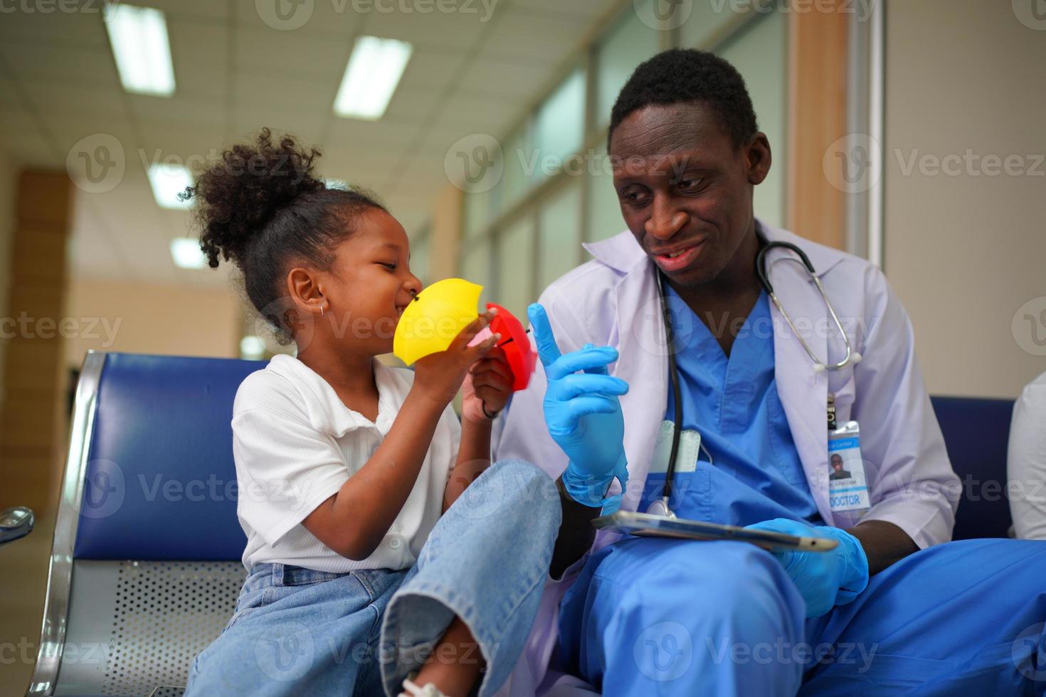 Nurse and doctor team ready for work day photo