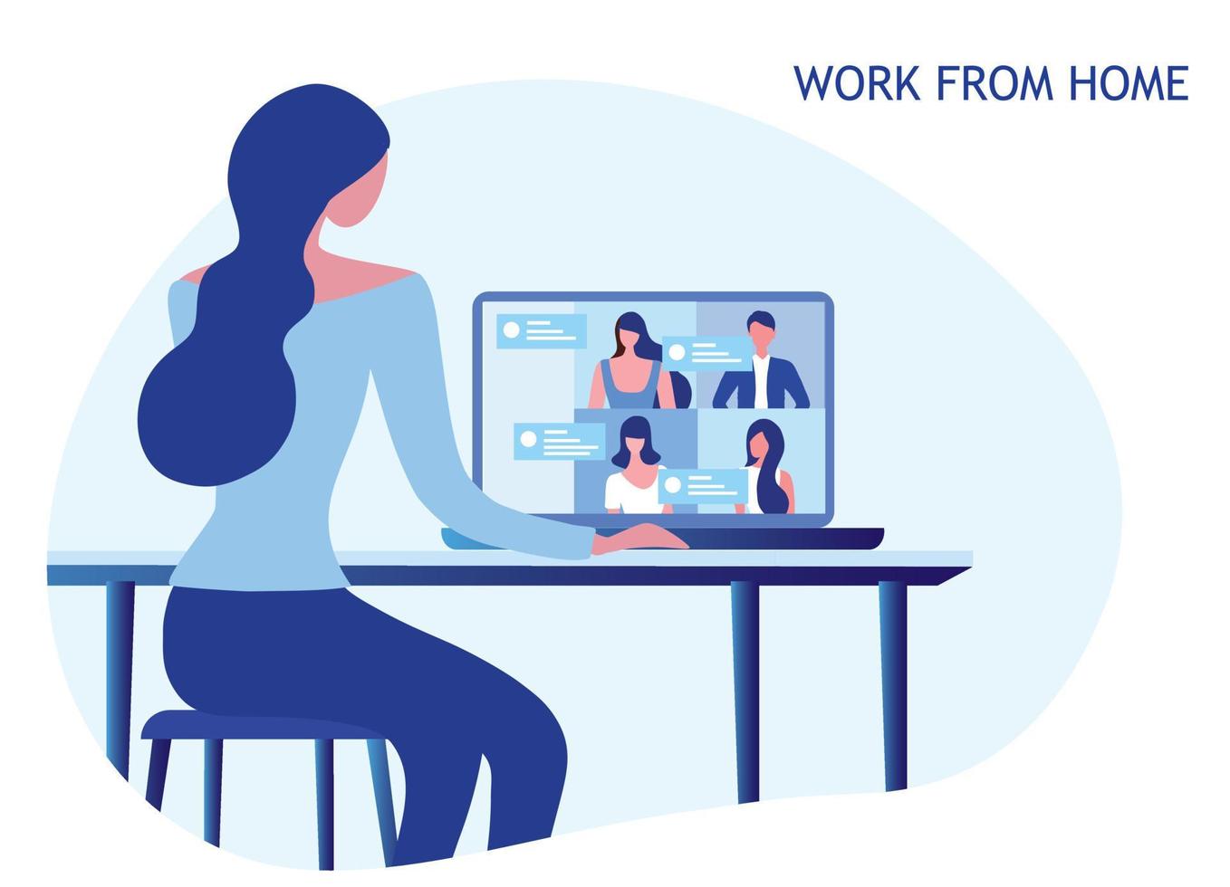 Work from home vector illustration