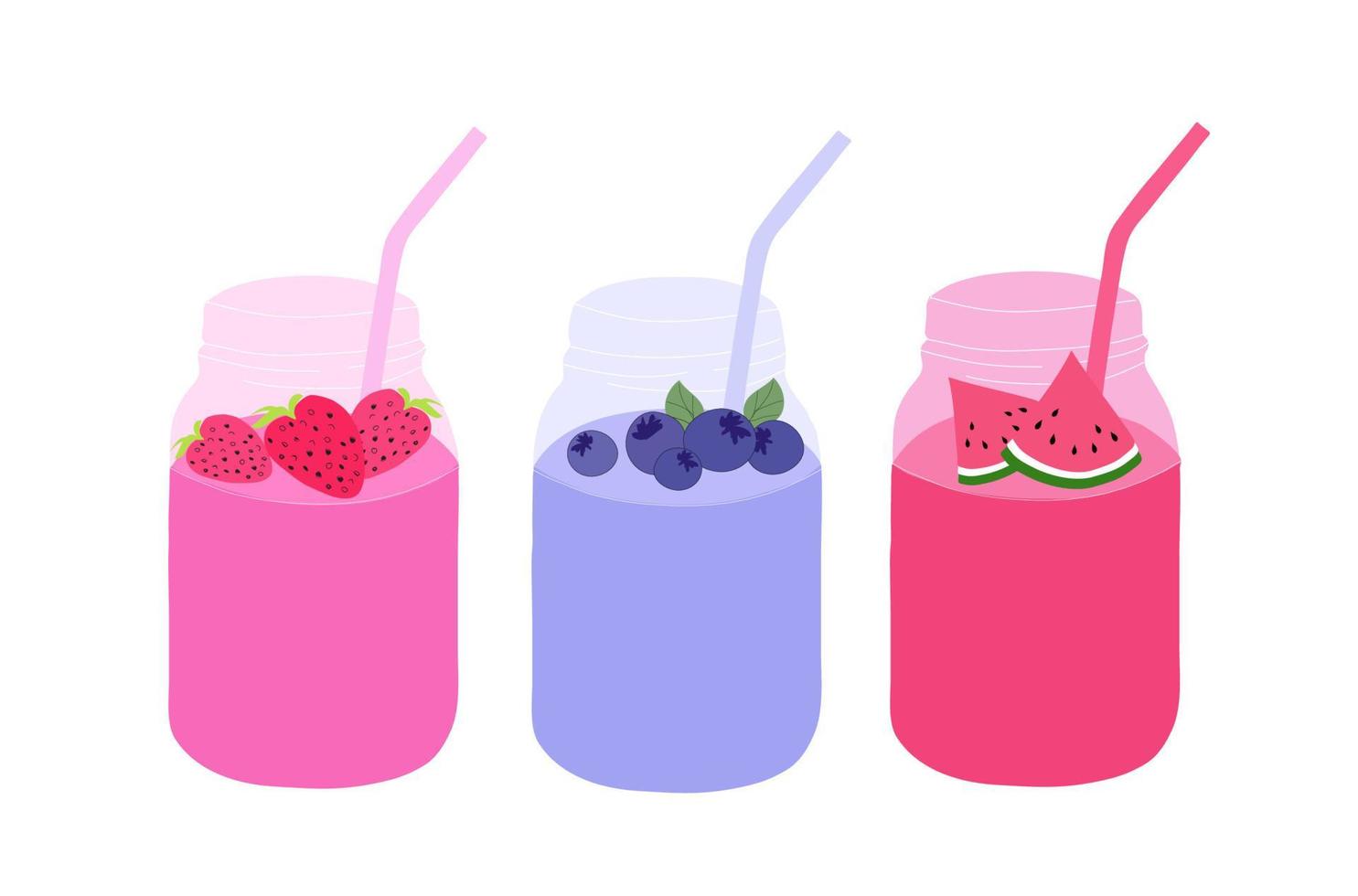 Healthy smoothies glass isolated vector illustration