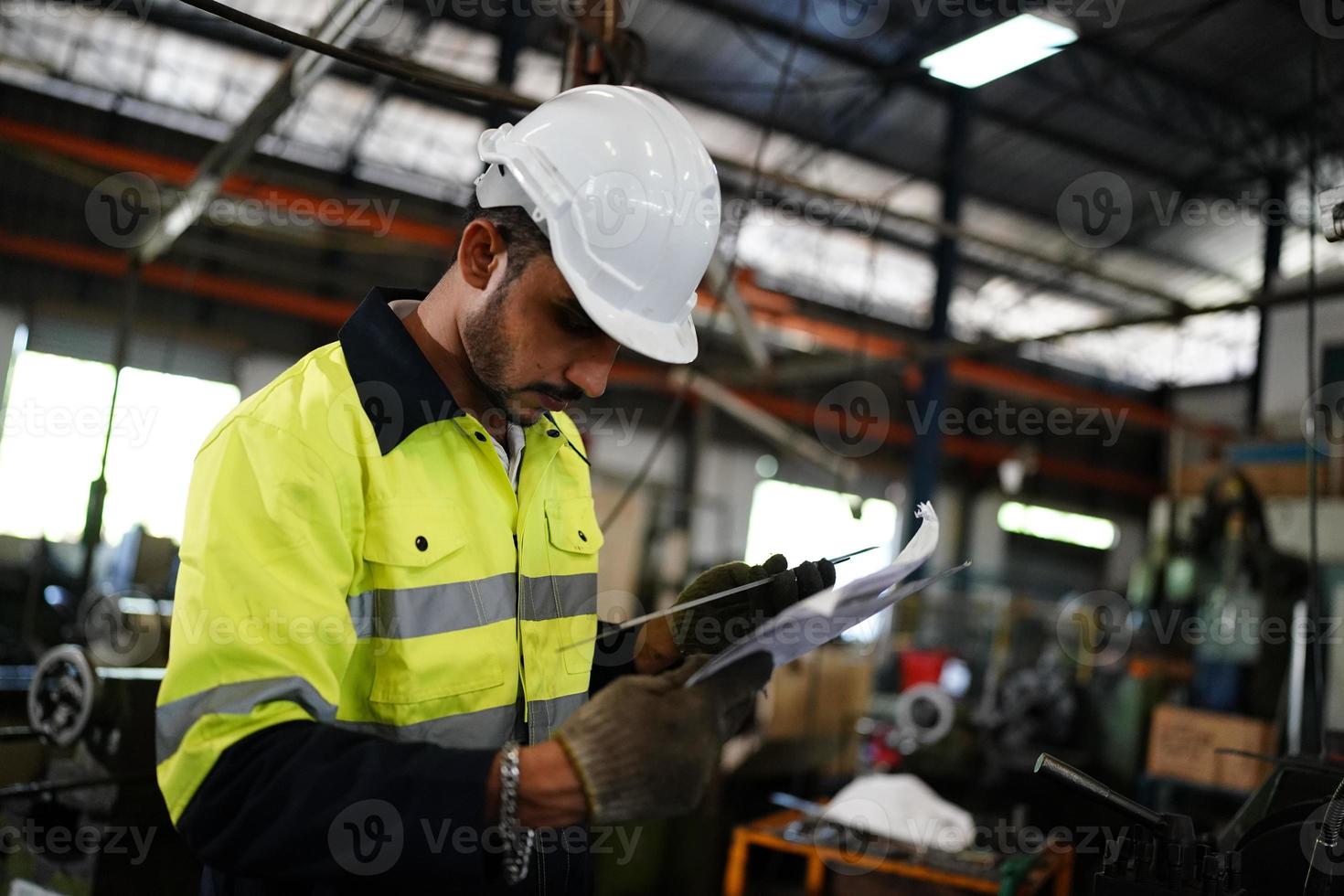 Professional men engineer worker skills quality, maintenance, training industry factory worker , warehouse Workshop for factory operators, mechanical engineering team production. photo