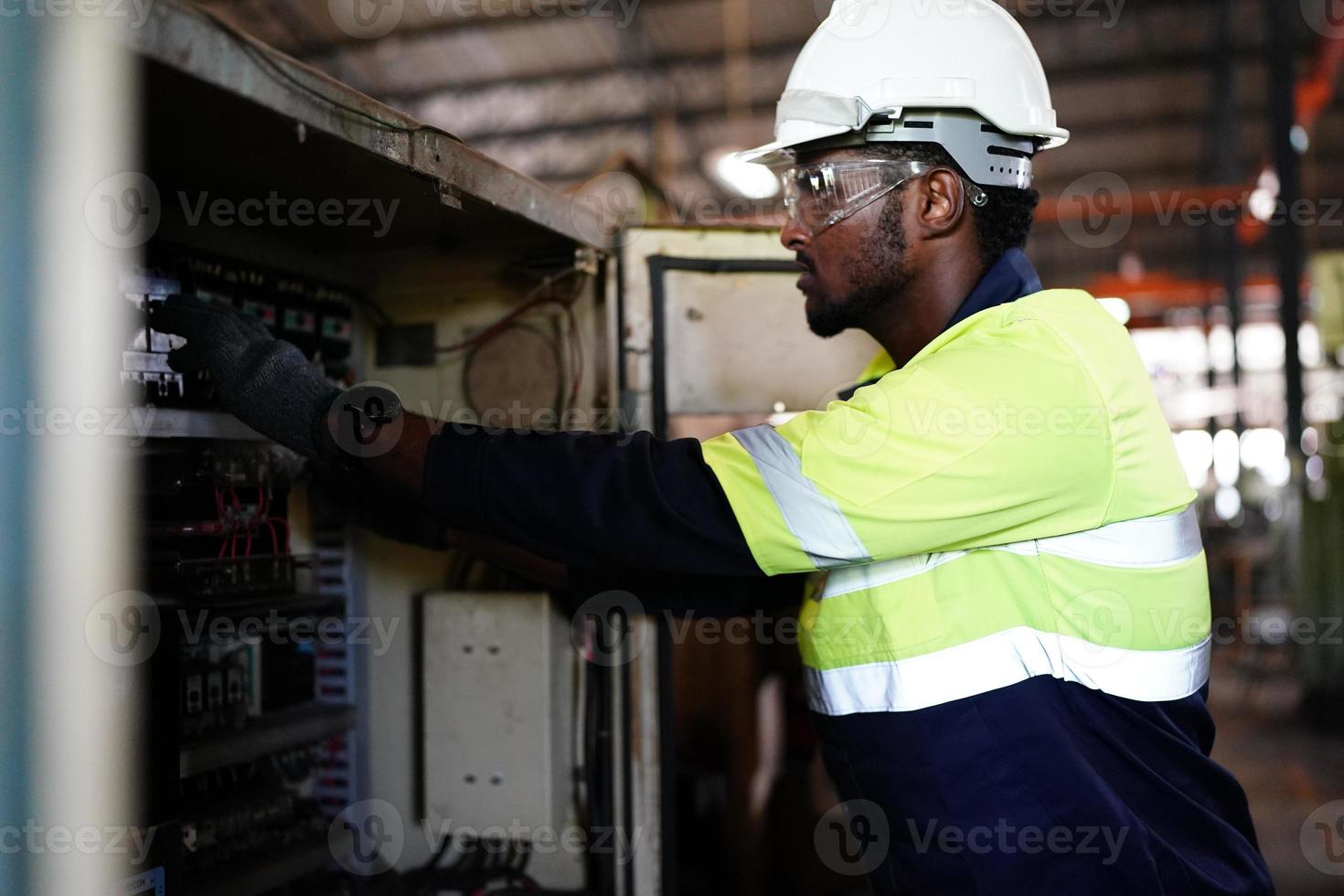 Professional men engineer worker skills quality, maintenance, training industry factory worker , warehouse Workshop for factory operators, mechanical engineering team production. photo