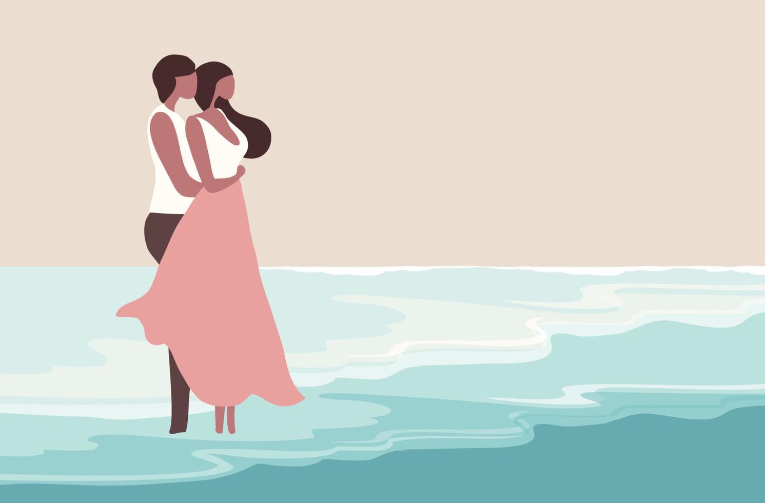 pareja abrazada de pie en la ilustración de vector de playa. concepto de amor, romance, san valentín, luna de miel y boda 7073125 Vector en Vecteezy pareja abrazada de pie en la ilustración de vector de playa. concepto de amor, romance, san valentín, luna de miel y boda 7073125 Vector en Vecteezy