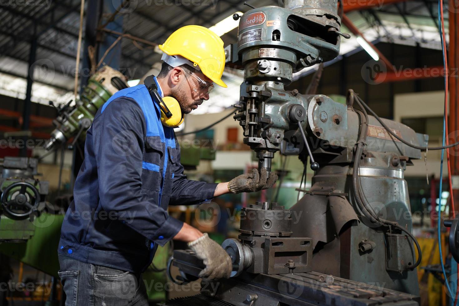 Professional men engineer worker skills quality, maintenance, training industry factory worker , warehouse Workshop for factory operators, mechanical engineering team production. photo