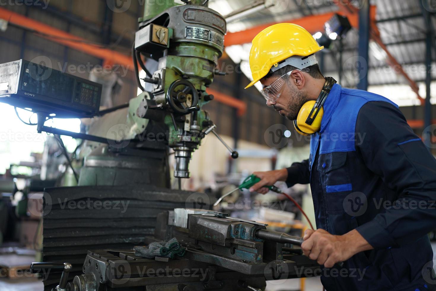 Professional men engineer worker skills quality, maintenance, training industry factory worker , warehouse Workshop for factory operators, mechanical engineering team production. photo
