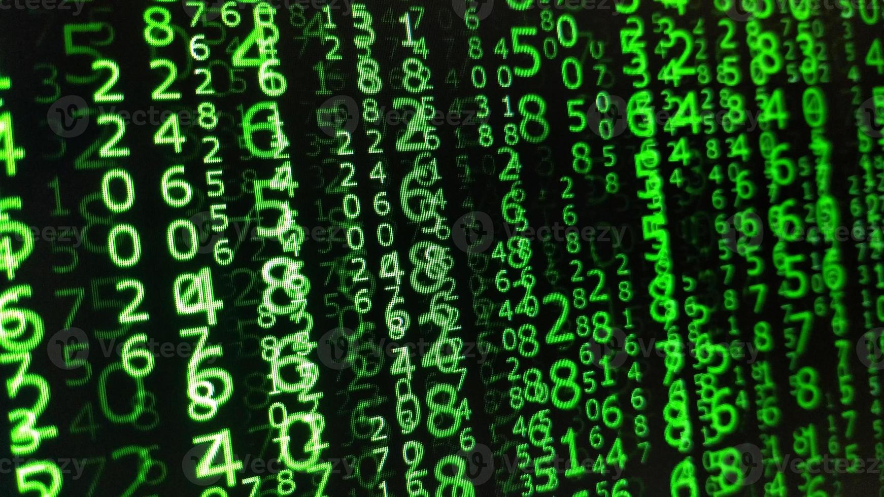 binary numbers on computer screen matrix background photo